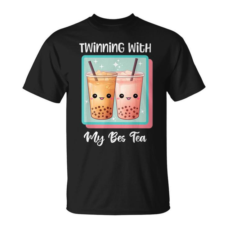 Twinning With My Bestie Spirit Week Twin Day Bes Tea Boba T-Shirt