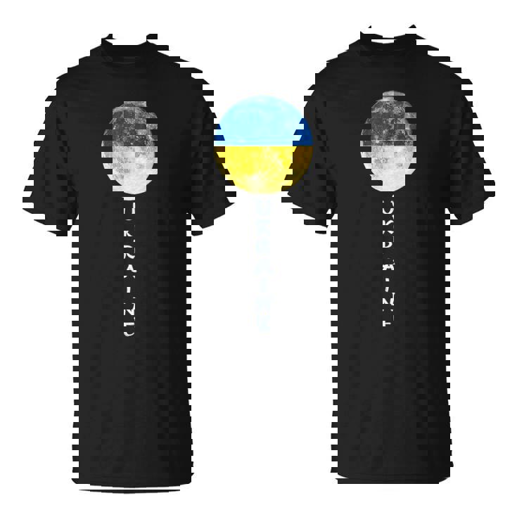 Ucrania Orgullo Lunar Bandera Ucraniana Raíces De Ucrania Recuerdo De Ucrania Camiseta unisex