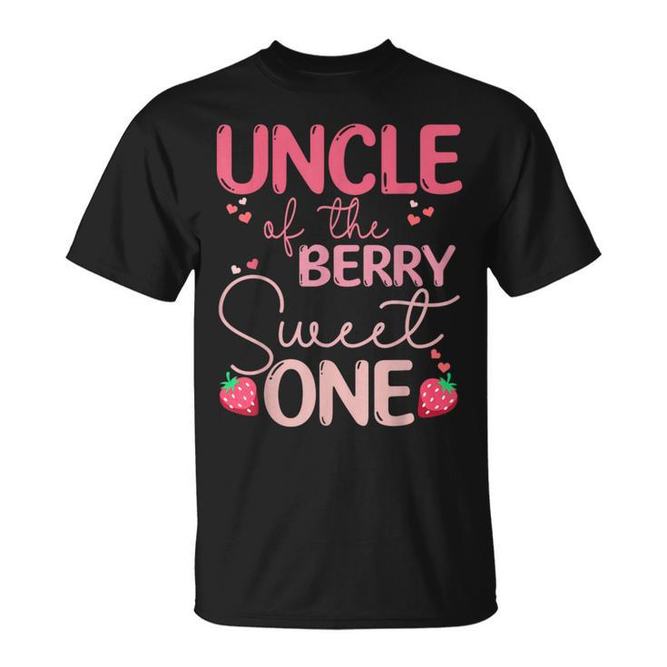 Uncle Of The Berry Sweet One Strawberry First Birthday T-Shirt