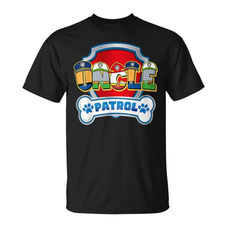 Uncle Of The Birthday Boy Dog Paw Family Decorations Party T-Shirt