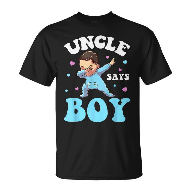 Uncle Says Boy Gender Reveal Baby Dabbing T-Shirt