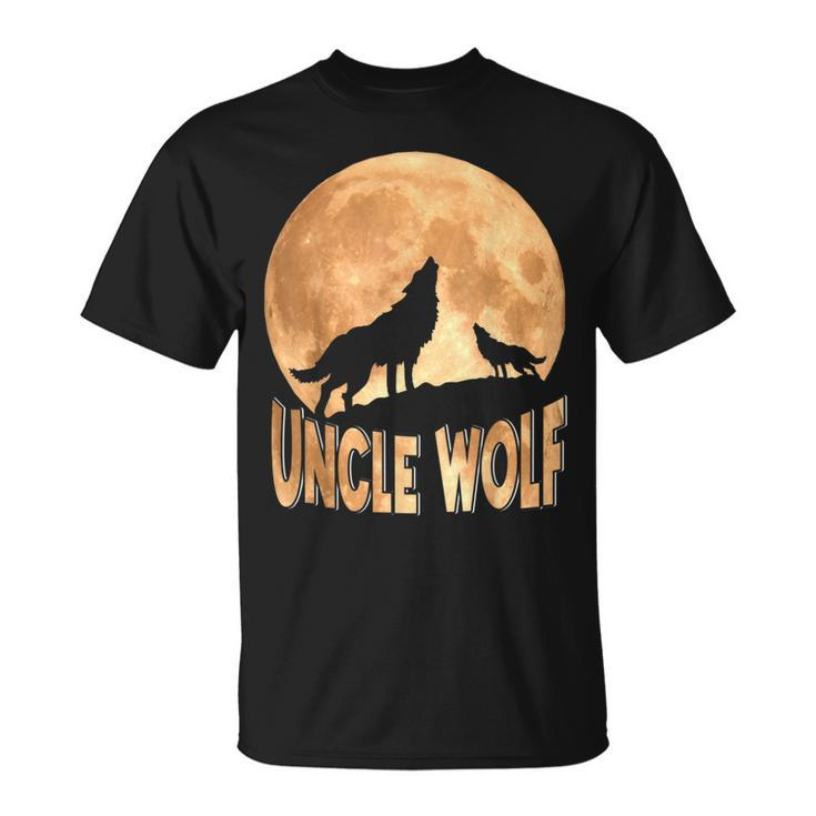 Uncle Wolf Happy Father's Day Matching Wolf Lover T-Shirt