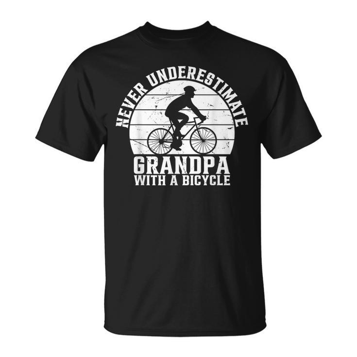 Never Underestimate Grandpa With A Bicycle Racing Bike T-Shirt