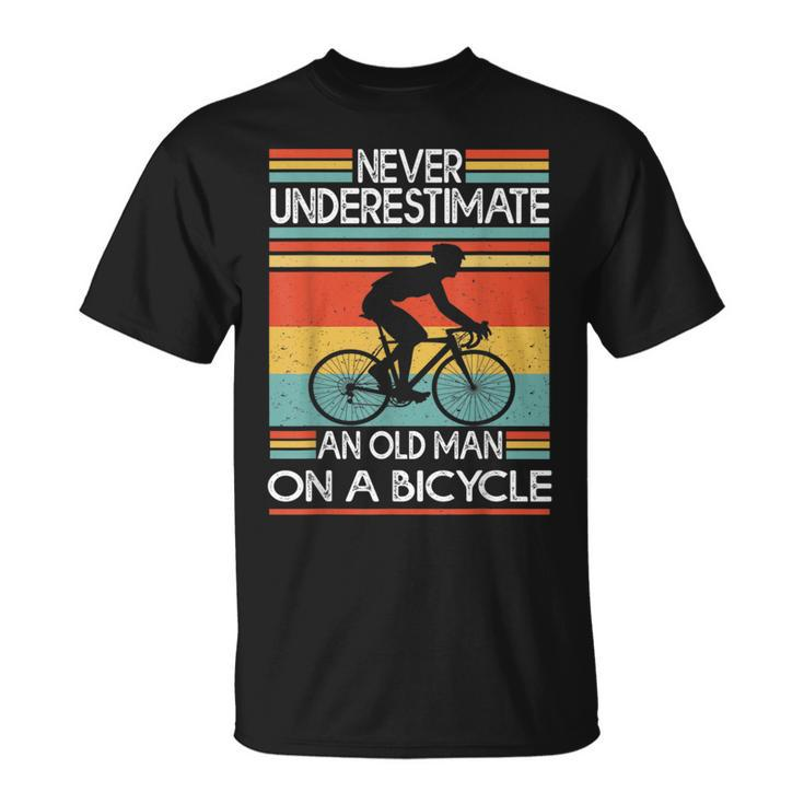 Never Underestimate An Old Man On A Bicycle Bike T-Shirt