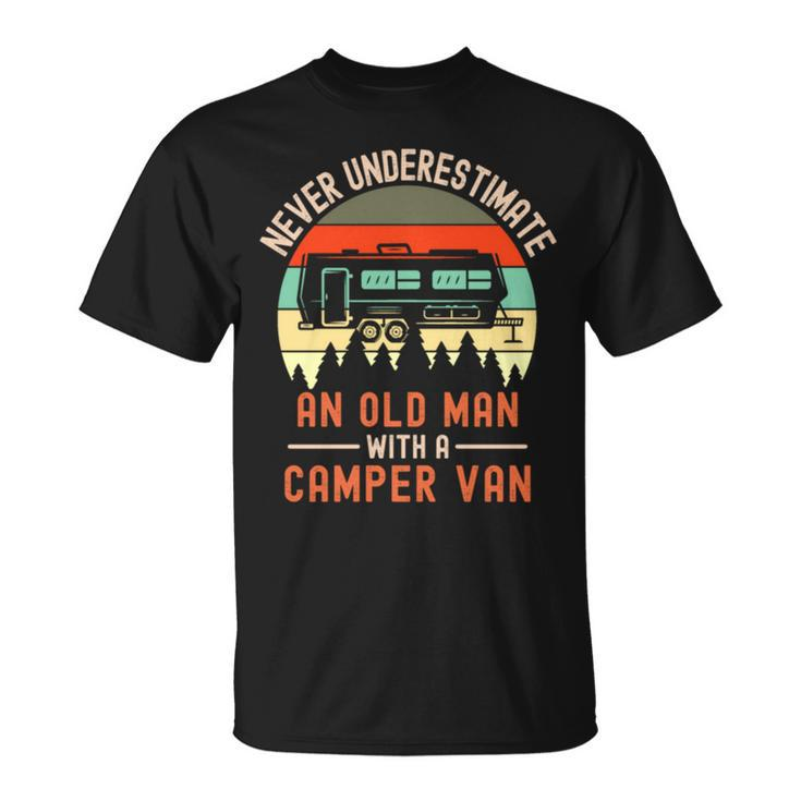 Never Underestimate And Old Man With A Campervan T-Shirt