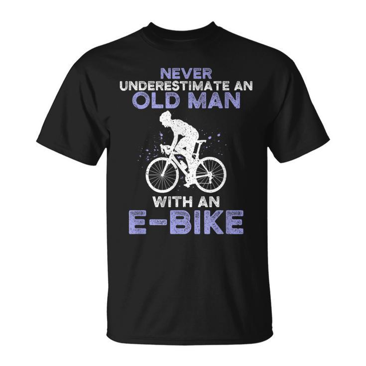 Never Underestimate An Old Man With An E-Bike Bike T-Shirt