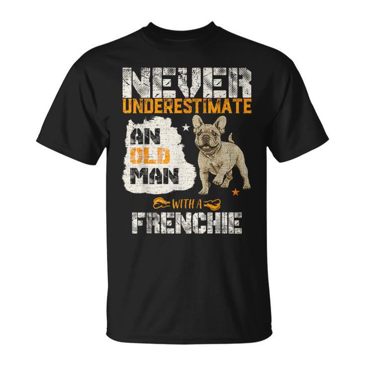 Never Underestimate An Old Man With A French Bulldog T-Shirt