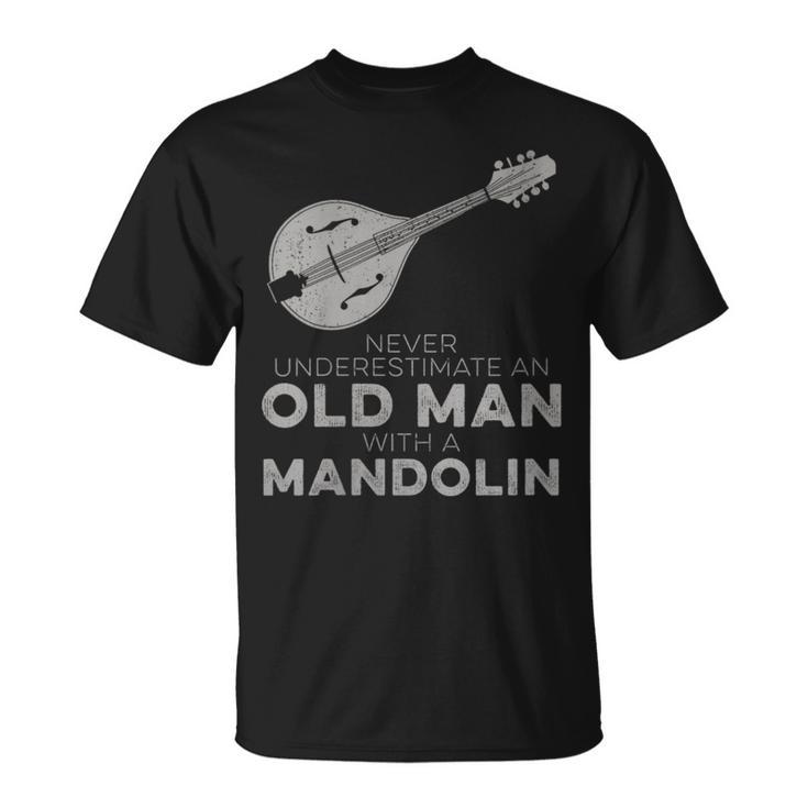 Never Underestimate An Old Man With A Mandolin Humor T-Shirt