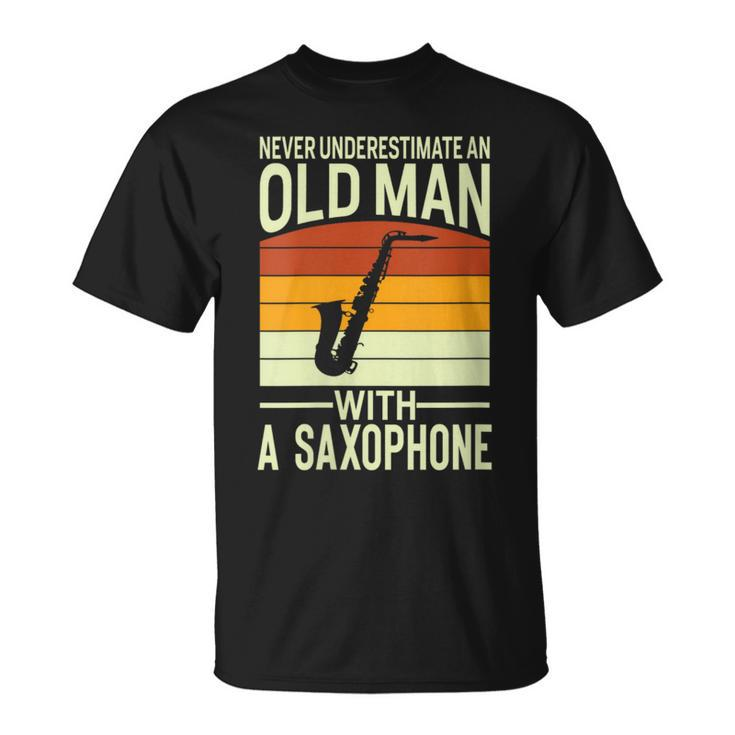 Never Underestimate An Old Man With A Saxophone Musician T-Shirt