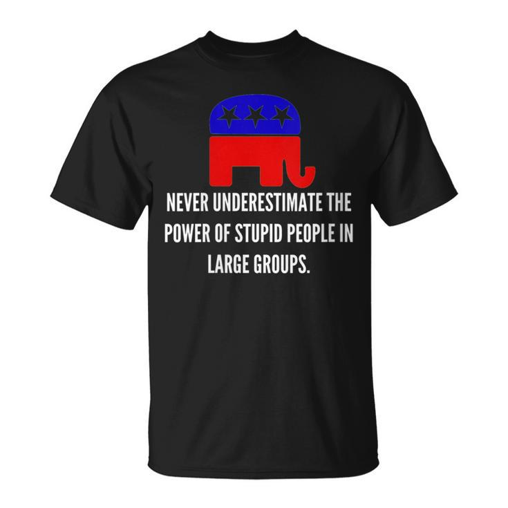 Never Underestimate The Power Of Stupid Republican People T-Shirt