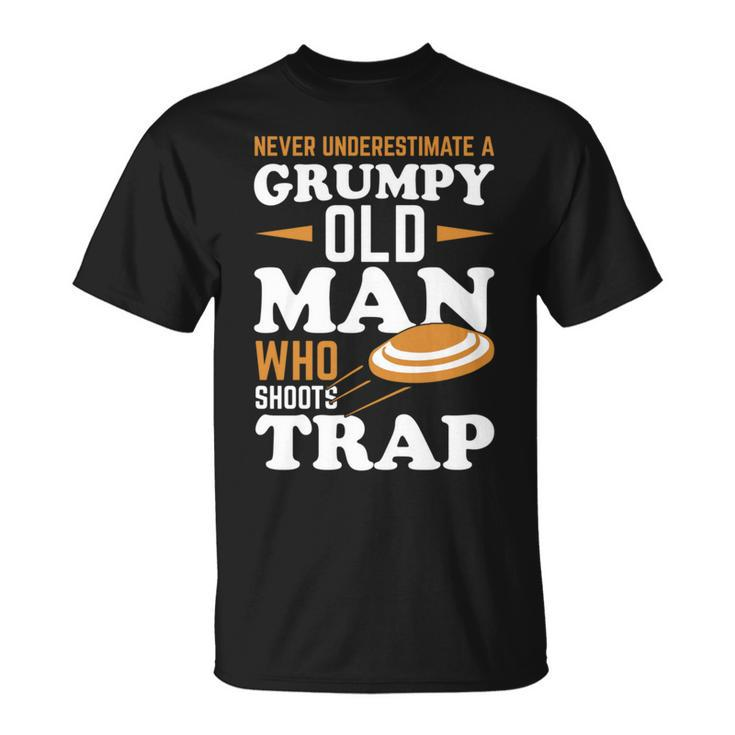 Never Underestimate Trap Shooting Old Man T-Shirt