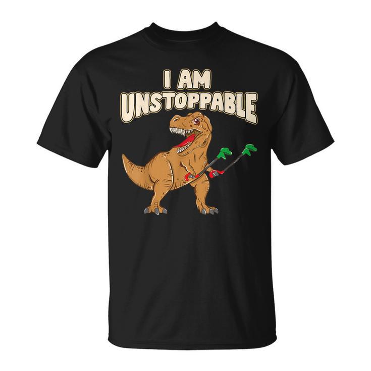 I Am Unstoppable Trex Short Dinosaur Arms Joke T-Shirt