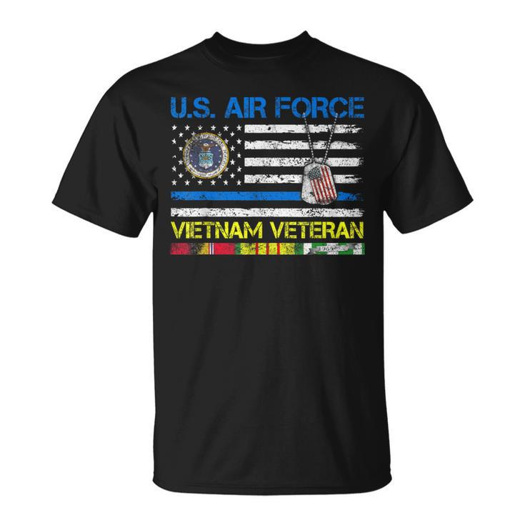 US Air Force Vietnam Veteran Usaf Veteran Flag Vintage T-Shirt