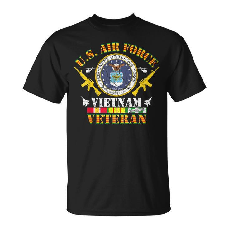 Us Air Force Vietnam Veteran Vintage Flag Veterans Day Mens T-Shirt