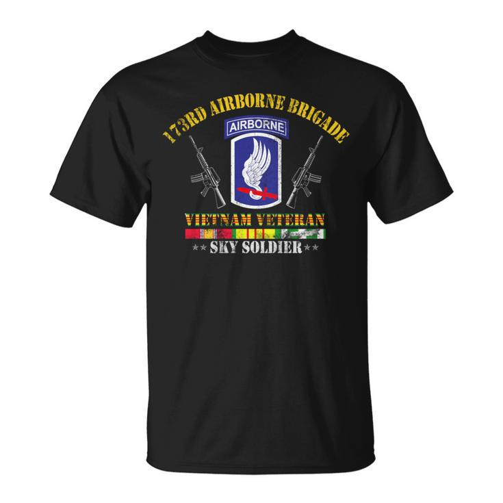 US Army 173Rd Airborne Brigade Vietnam Veteran Flag Vintage T-Shirt