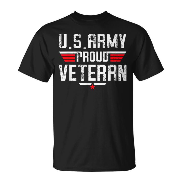 Us Army Proud Veteran Retro Dad Papa Grandpa T-Shirt
