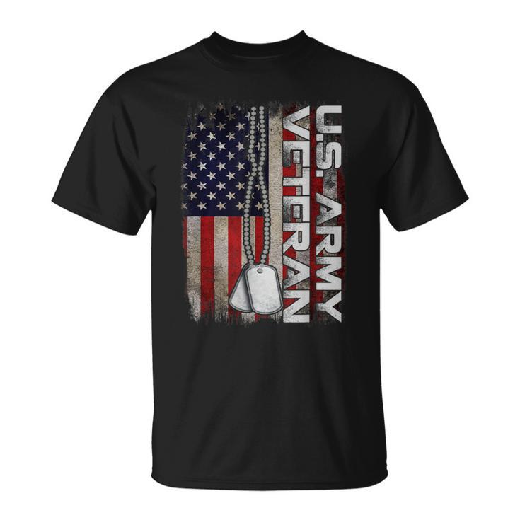 Us Army Veteran America Flag Vintage Army Veteran T-Shirt
