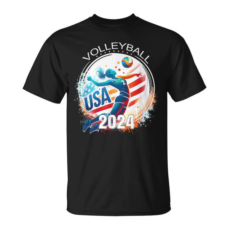 Usa 2024 Summer Games Volleyball America Sports 2024 Usa T-Shirt