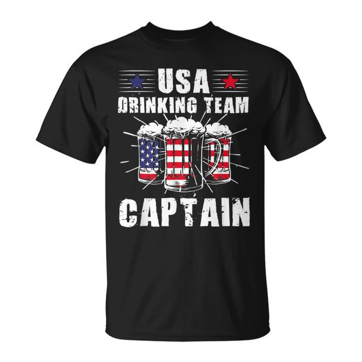 Usa Drinking Team Captain 4Th Of July Patriotic T-Shirt