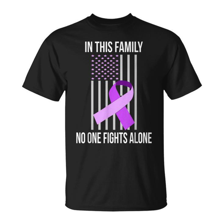 Usa Flag Alzheimer Ribbon Alzheimer Disease Awareness T-Shirt