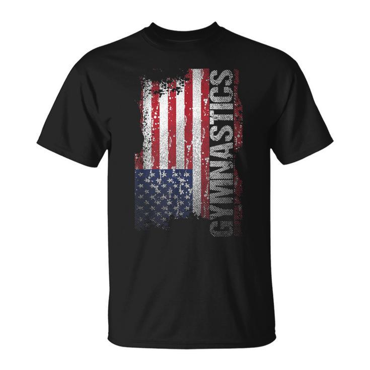 Usa Flag Gymnastics T-Shirt