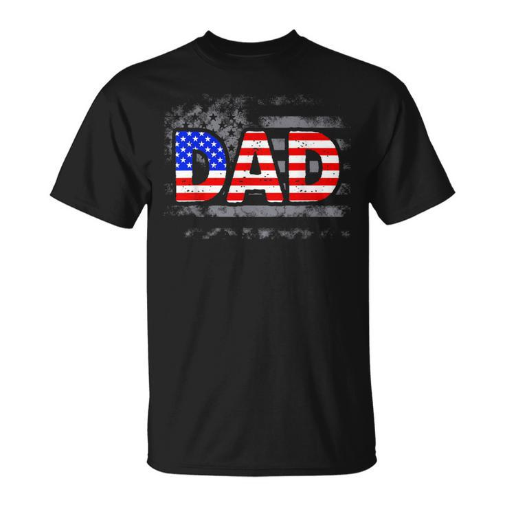 Usa Patriotic Dad Father's Day American Flag 4Th Of July Dad T-Shirt