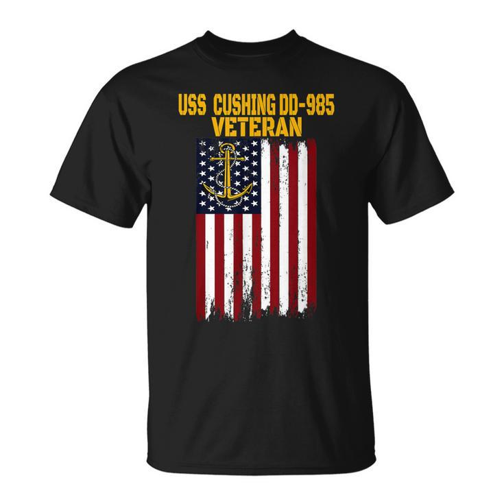Uss Cushing Dd-985 Warship Veteran Day Fathers Day Dad Son T-Shirt