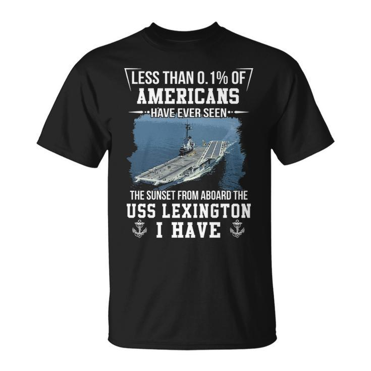 Uss Lexington Cv 16 Cva 16 Cvt 16 Sunset T-Shirt