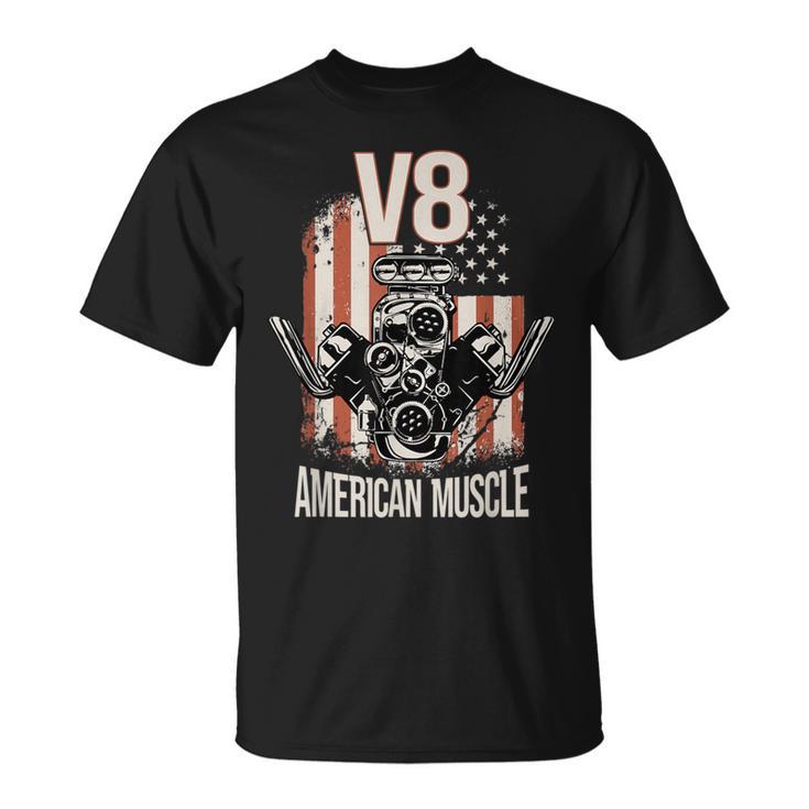 T-shirt Muscle Car Homme - Idée Cadeau Mecs Passionnés De Voitures Américaines