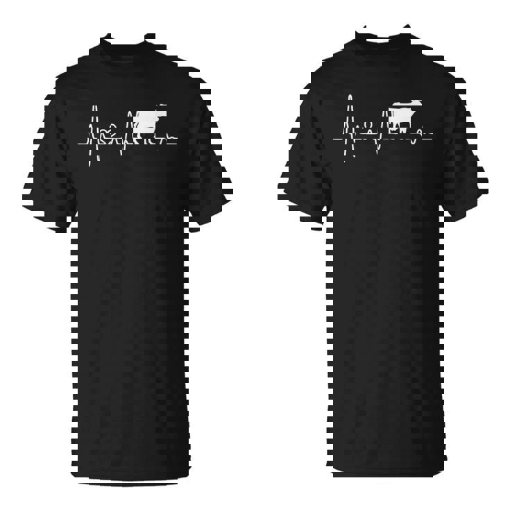 Vaca Latidos Del Corazón Agricultor Regalo Granjero Regalos Camiseta unisex