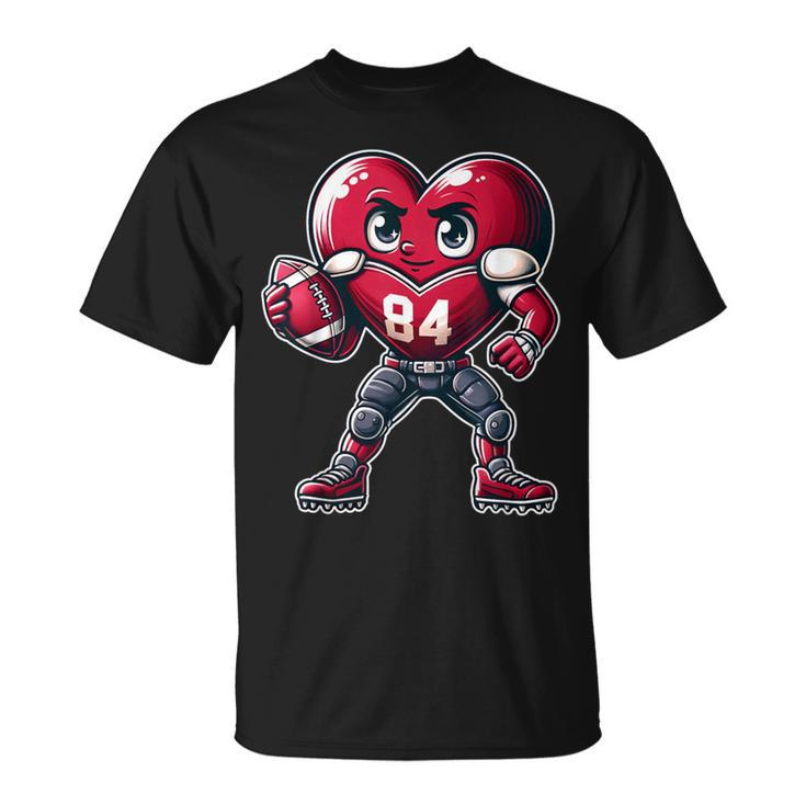 Valentine's Day Heart Football Team Player T-Shirt