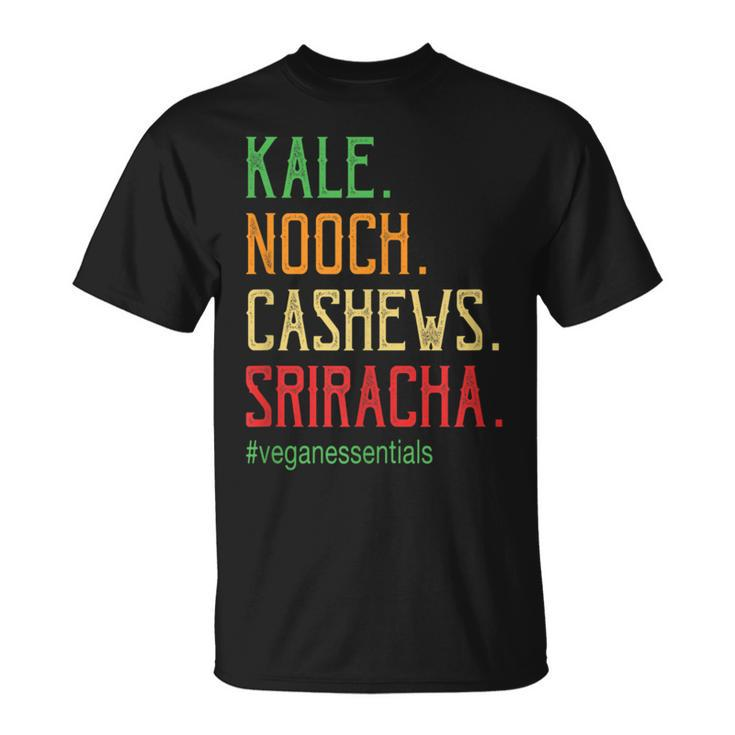 Vegan Essentials Kale Nooch Cashews Sriracha T-Shirt