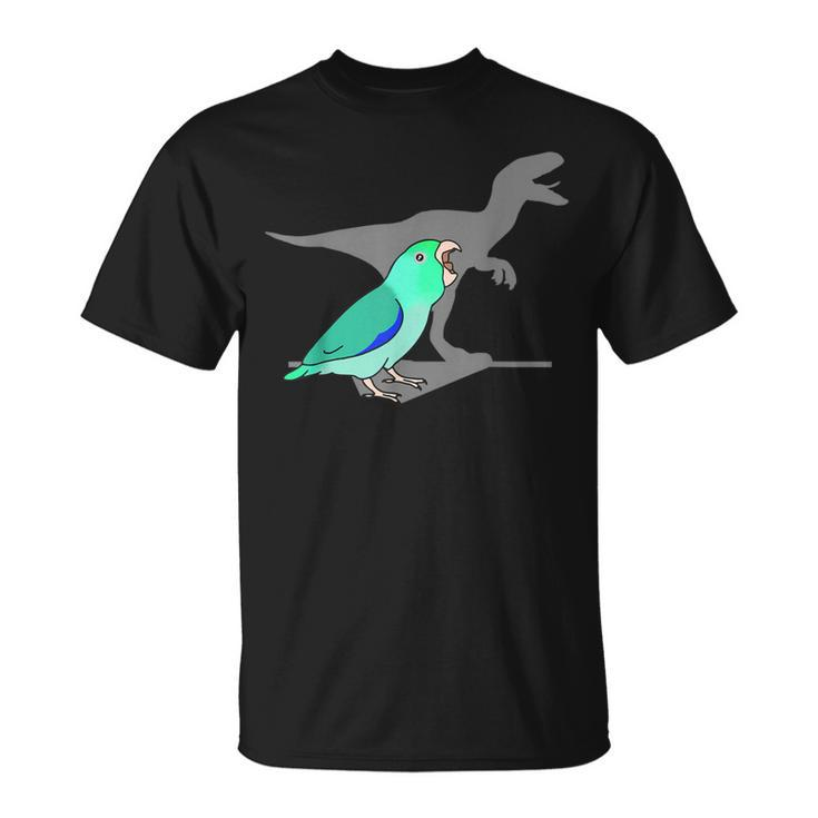Velociraptor Turquoise Parrotlet Dinosaur Parrot Birb Memes T-Shirt