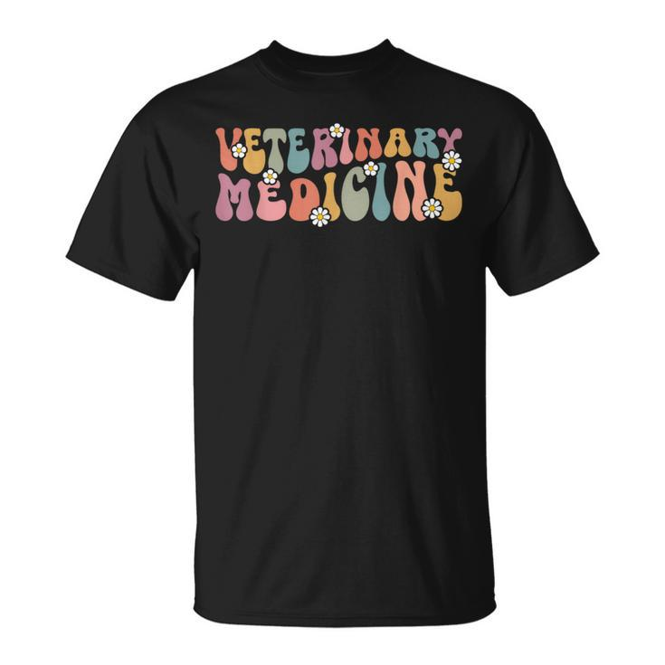 Veterinary Medicine Vet Med Veterinarian Vet Tech Groovy T-Shirt
