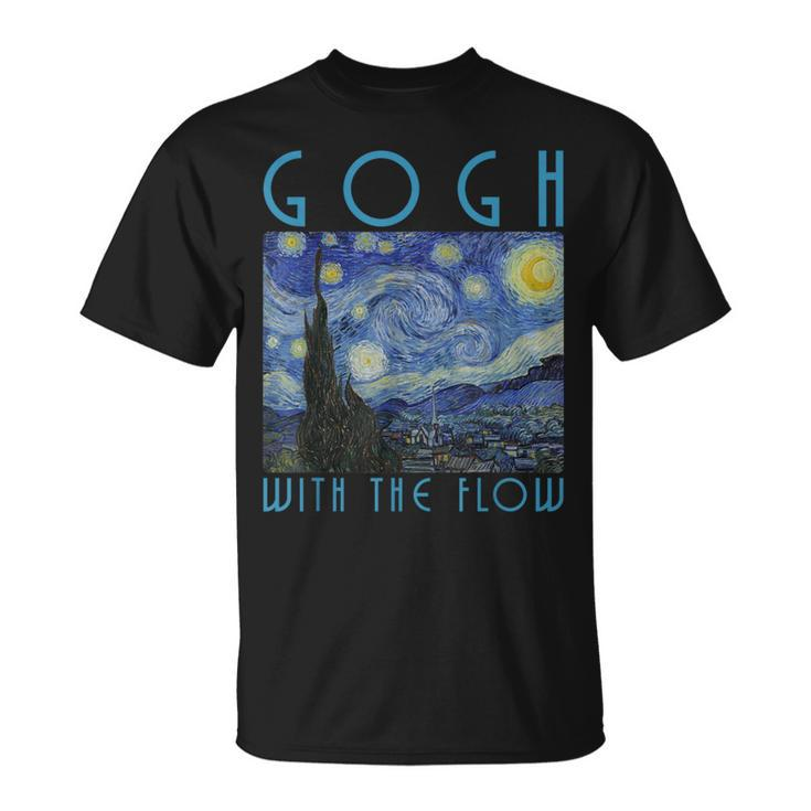 Vincent Van Gogh With The Flow Artist Humor Pun T-Shirt