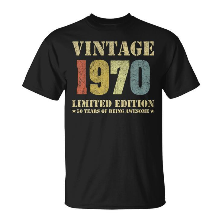 Vintage 1970 Clothes 50 Years Old Retro 50Th Birthday T-Shirt