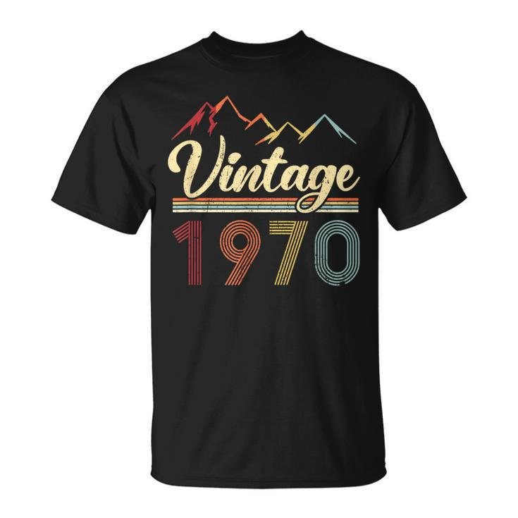Vintage 1970 Retro Mountains 53Rd Birthday T-Shirt