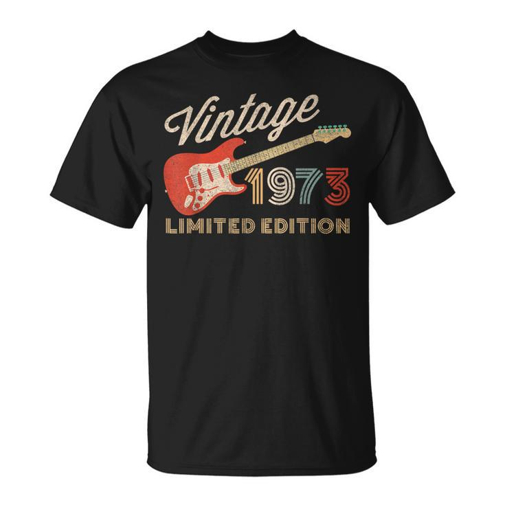 Vintage 1973 Limited Edition Guitar Year Of Birth Birthday T-Shirt