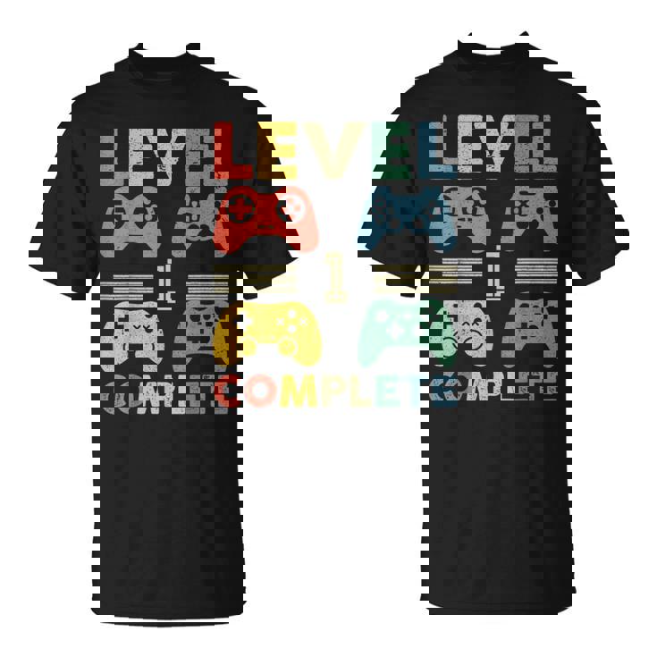 Vintage 1Er Aniversario De Boda Divertido Nivel 1 Completo Camiseta unisex