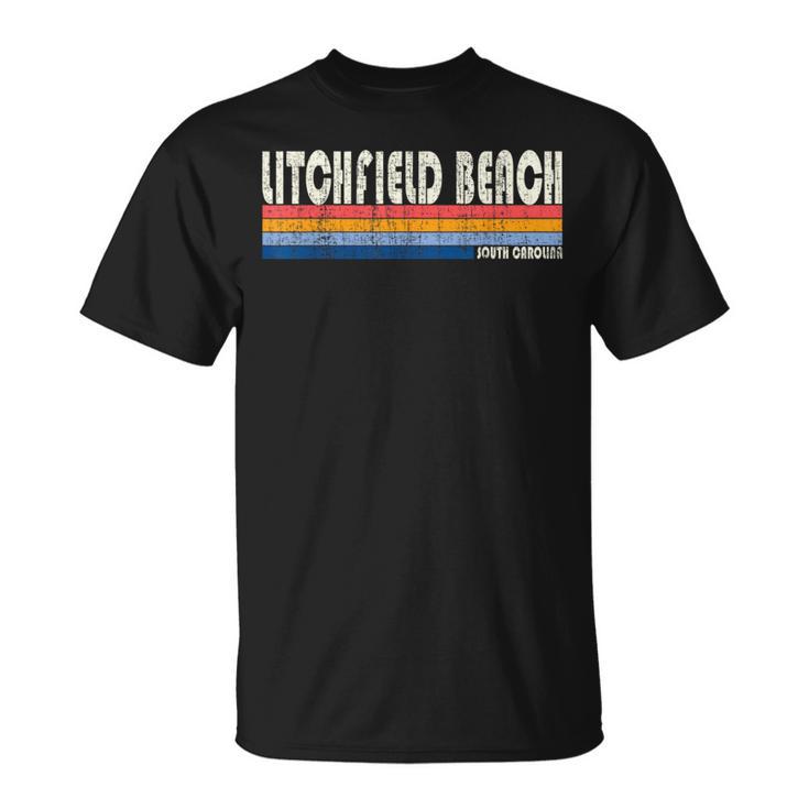 Vintage 70S 80S Style Litchfield Beach Sc T-Shirt