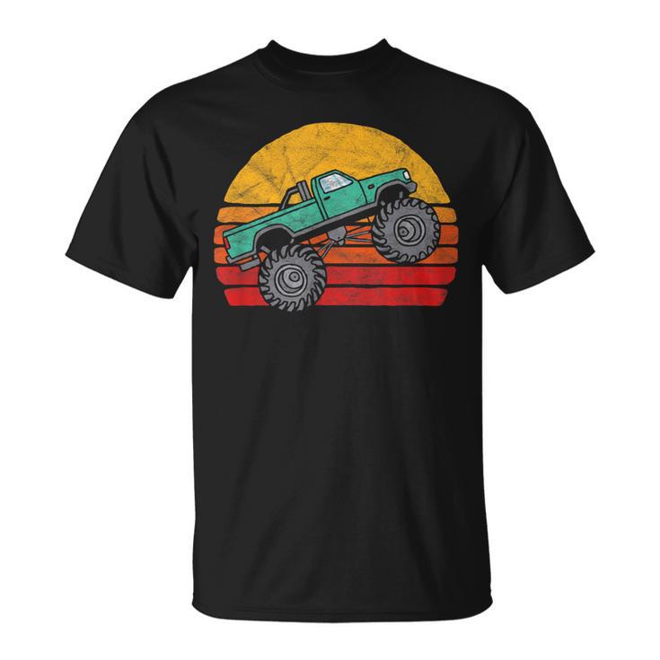 Vintage 80S Monster Truck Cool Retro Sun T-Shirt