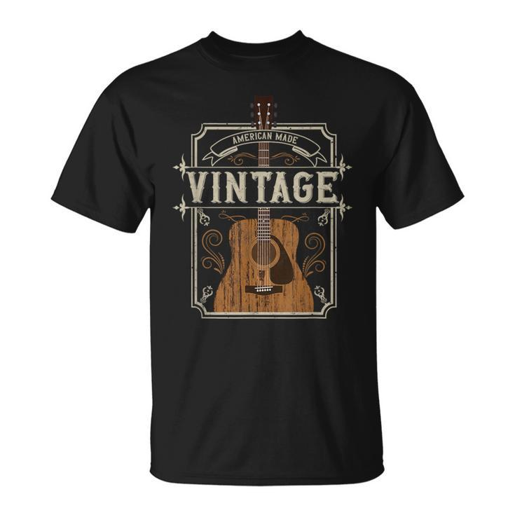 Vintage Acoustic Guitar Collector Retro Guitarist T-Shirt