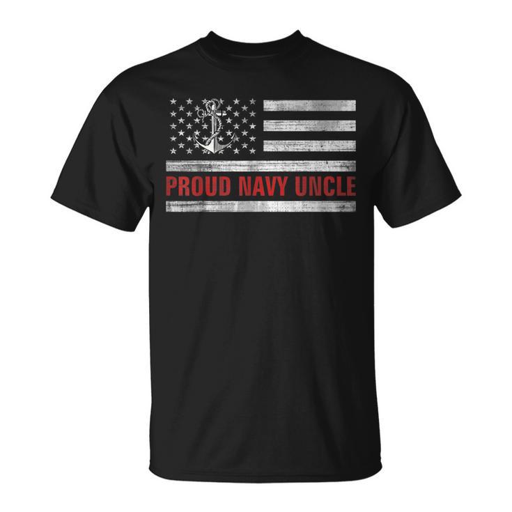 Vintage American Flag Proud Navy Uncle Veteran Day T-Shirt