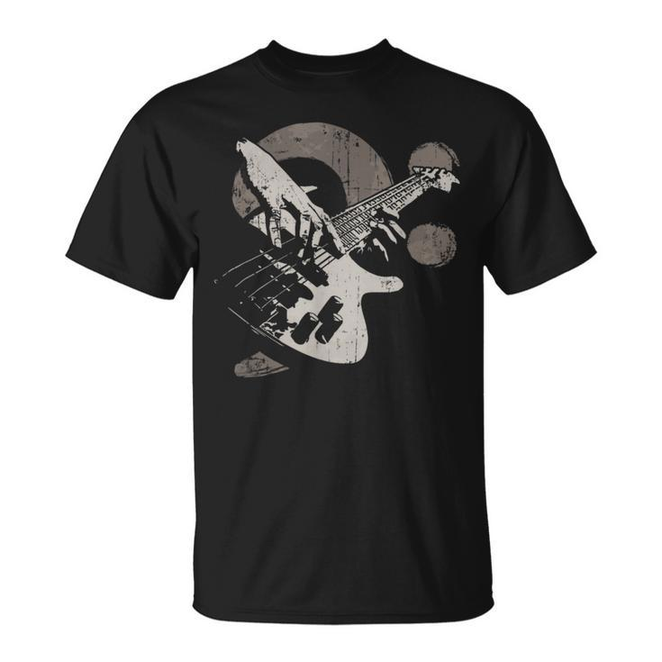 Vintage Bass Guitar Clef For Bassist Player T-Shirt