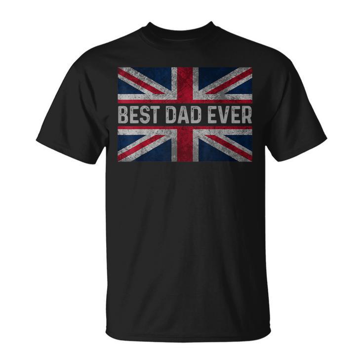 Vintage Best Dad Ever Flag England Father's Day Husband T-Shirt