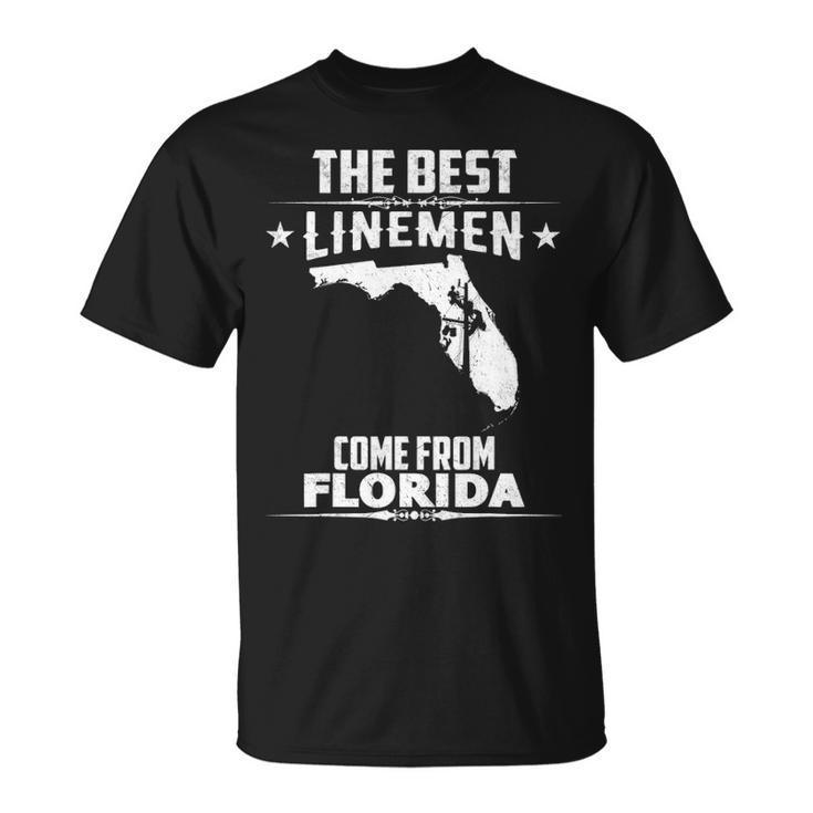 Vintage Best Linemen Come From Florida Lineman T-Shirt