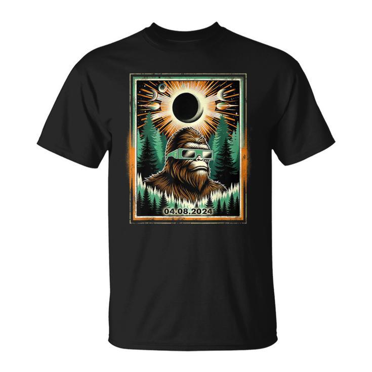 Vintage Bigfoot Total Solar Eclipse 2024 Sasquatch T-Shirt