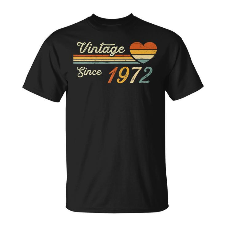 Vintage Born In 1972 Birthday Ladies T-Shirt