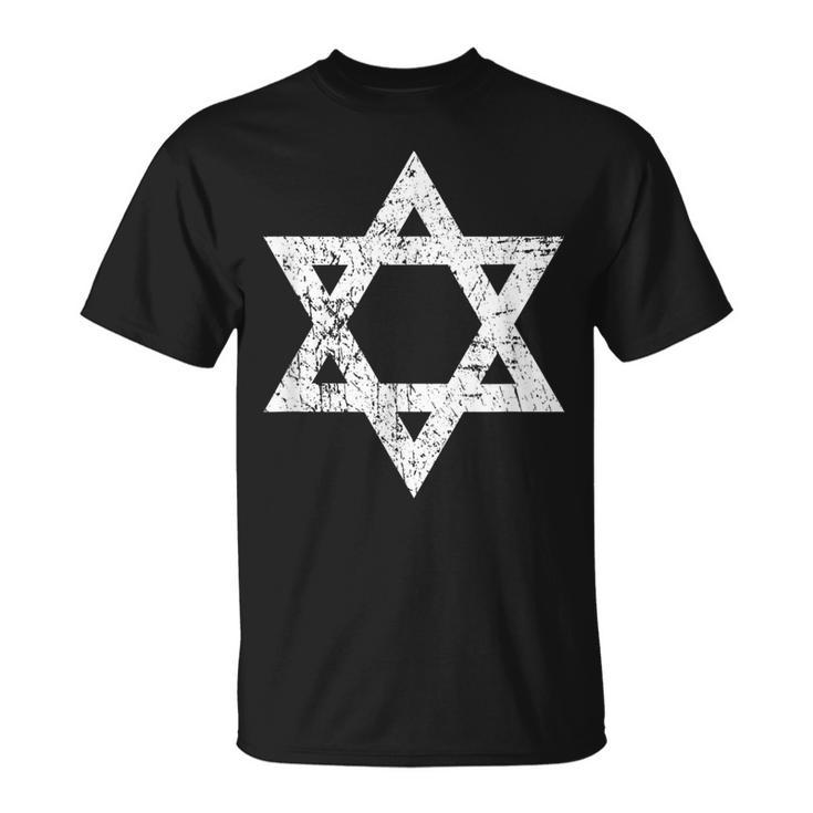 Vintage Distressed Style Star Of David Jewish T-Shirt