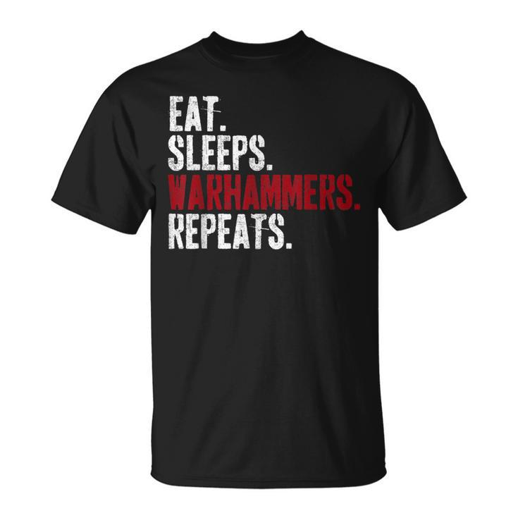Vintage Eat Sleeps Warhammers Repeats T-Shirt